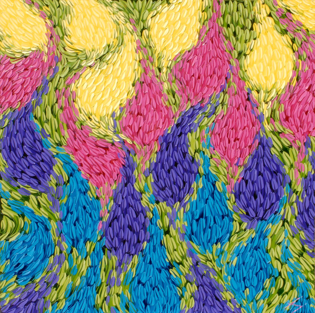 Organic Abstract Oil Painting By Bill Stone, 60 X 60, Rising, Original Artwork