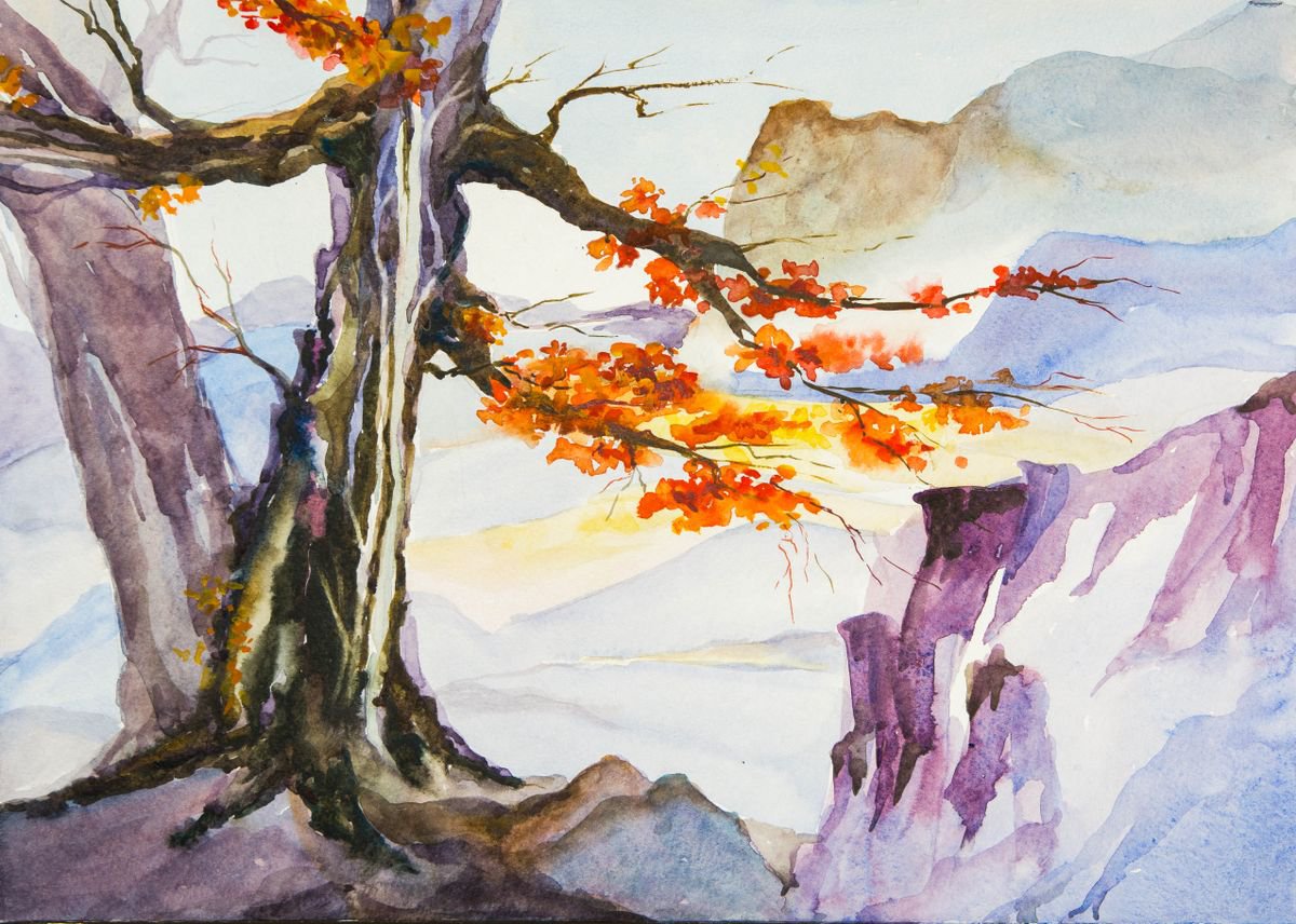 Impressionistic Botanical Watercolour By Galyna Shevchencko, 17 X 12, On The Edge, Original Artwork