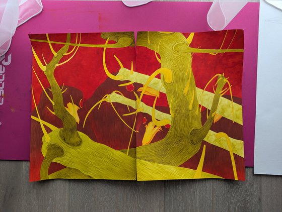 Diptych Trees portraits 5 and 6