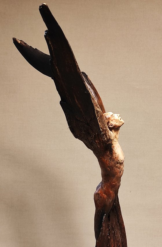"Icarus.Start" unique sculpture 72x27x27cm.