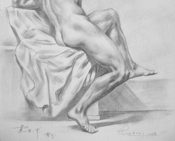 Drawing pencil male nude #16-9-8