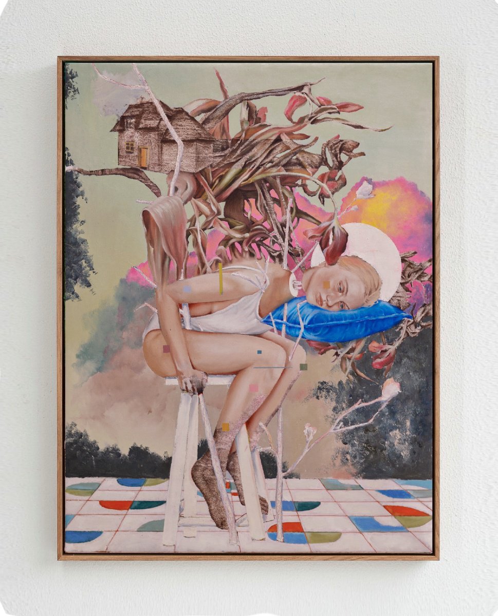 Surrealistic Portrait Oil Painting By Taras Haida, 24 X 31", Inside Out Dream, Original Artwork