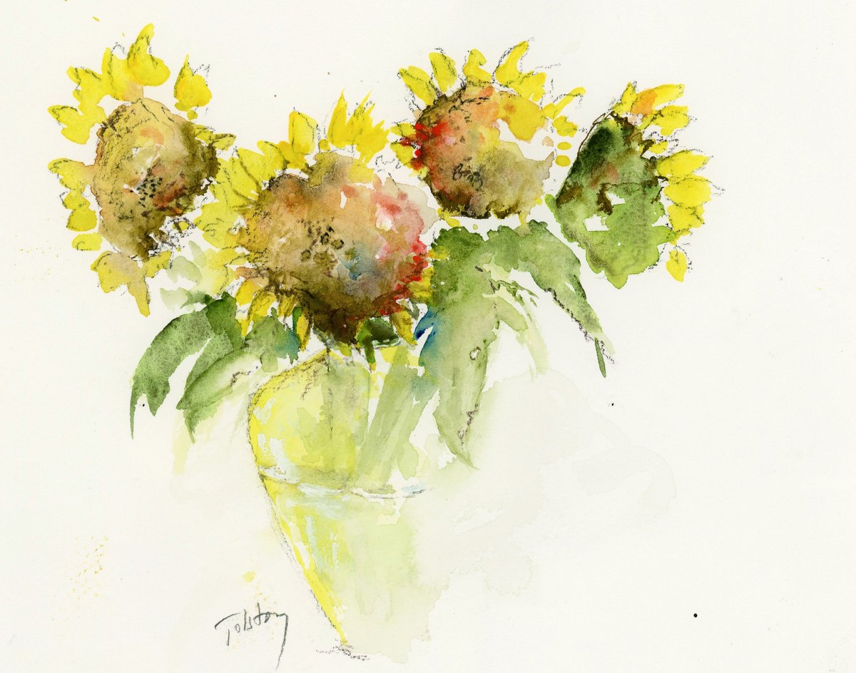 Four Sunflowers by Alex Tolstoy