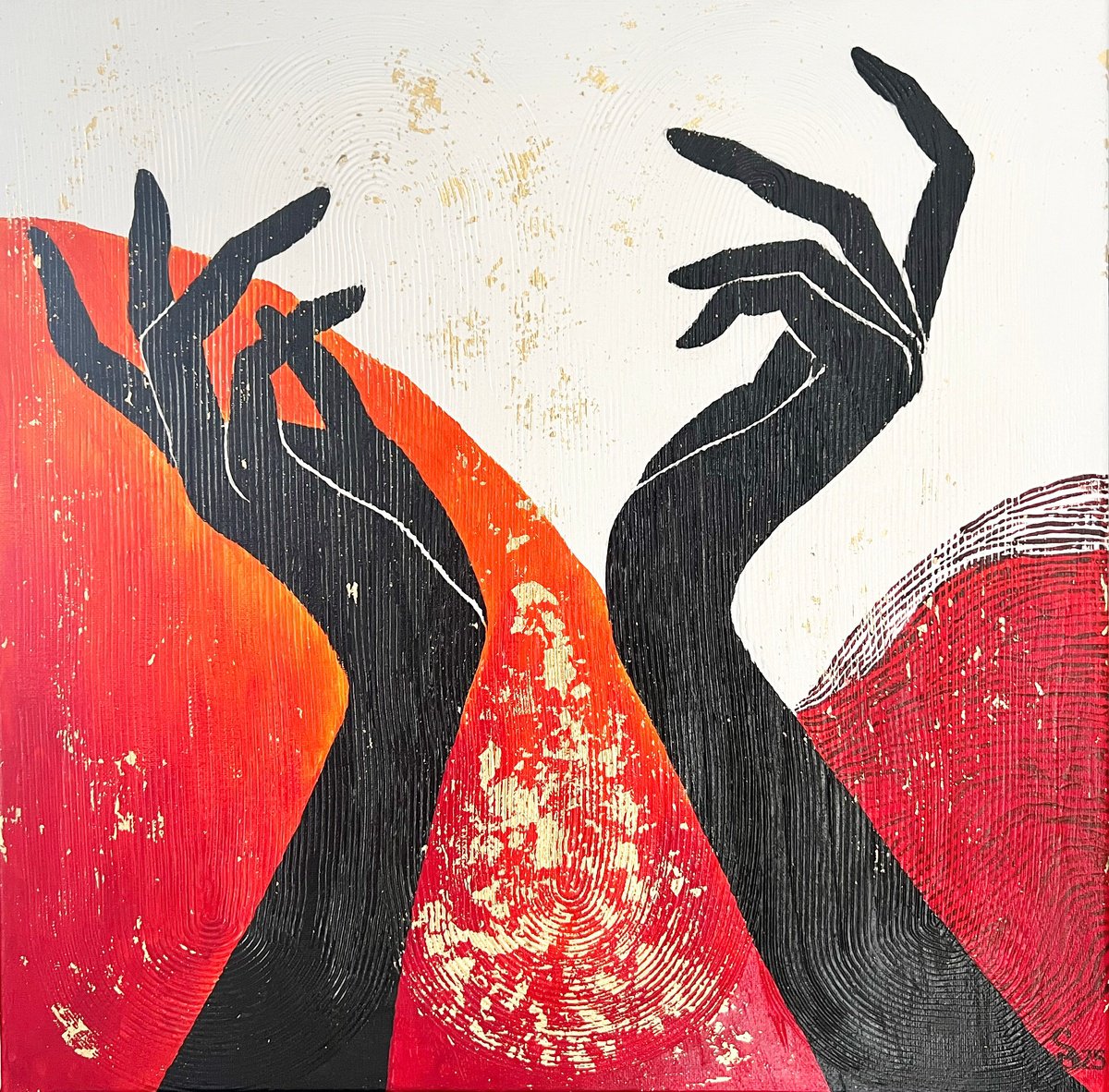 Portrait Acrylic Painting By Margarita Stepanova, 20 X 20", Energy Of Ascension, Original Artwork