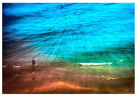 Let Me Be Free. Abstract beach with lonely man. Limited Edition 11/50 16x11 inch Photographic Print