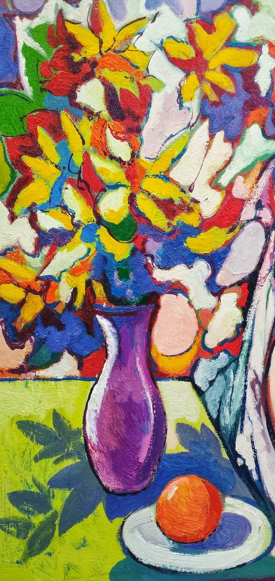 New day (60x80cm,  oil painting, ready to hang)