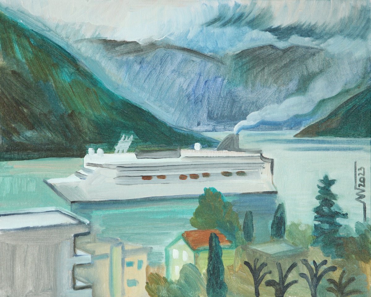 Landscape Acrylic Painting By Marina Gorkaeva, 20 X 16", Vftw, Original Artwork