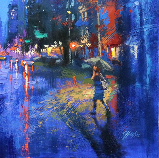 Blue Rain in Fifth Avenue
