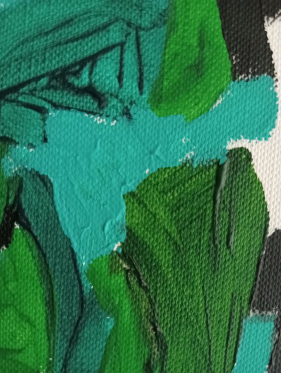 HARMONY N.3 - abstract green 7x9 inch