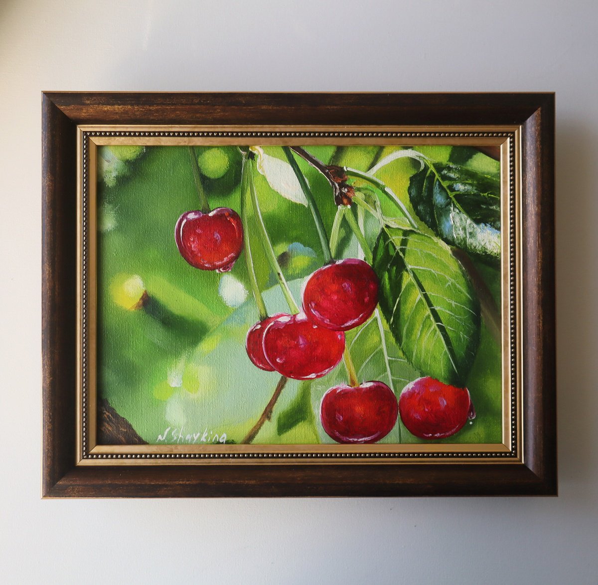 Cherry, Framed Painting by Natalia Shaykina