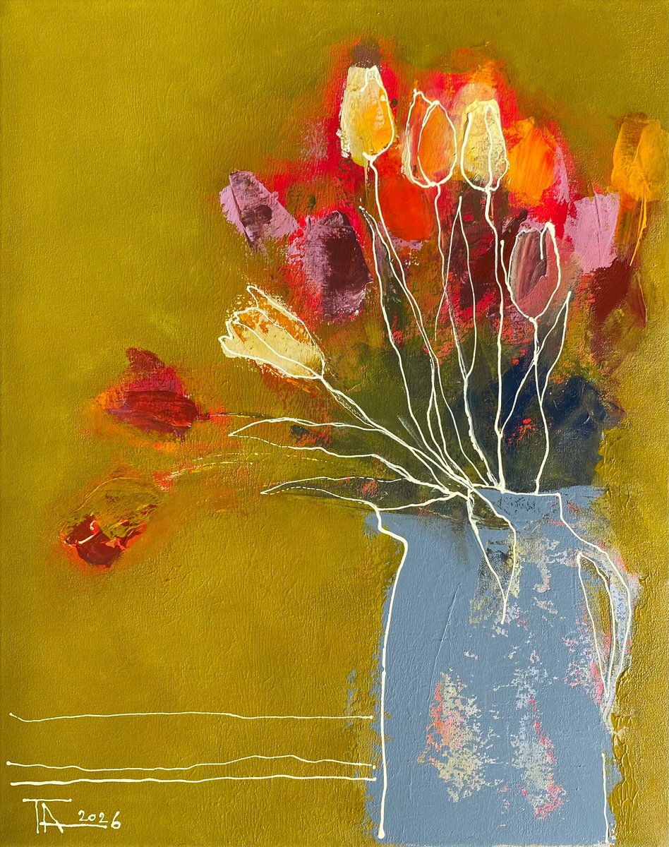 Tulips. By Tatjana Auschew, 16 X 20, Artwork For Sale On Artfinder