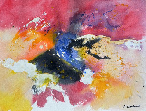 Fusion - abstract watercolor - 3423 by Pol Henry Ledent