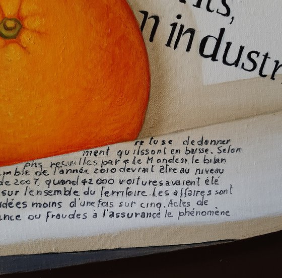 Le Monde with oranges