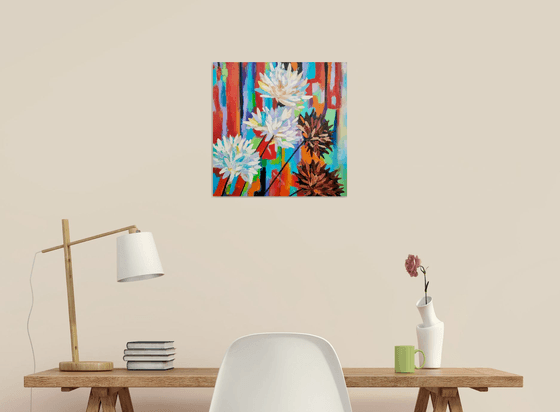 Abstract bouquet, 40x40 cm.