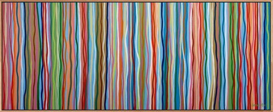 Funky Beat - Tasmanian Oak Frame - 155 x 64cm acrylic on canvas