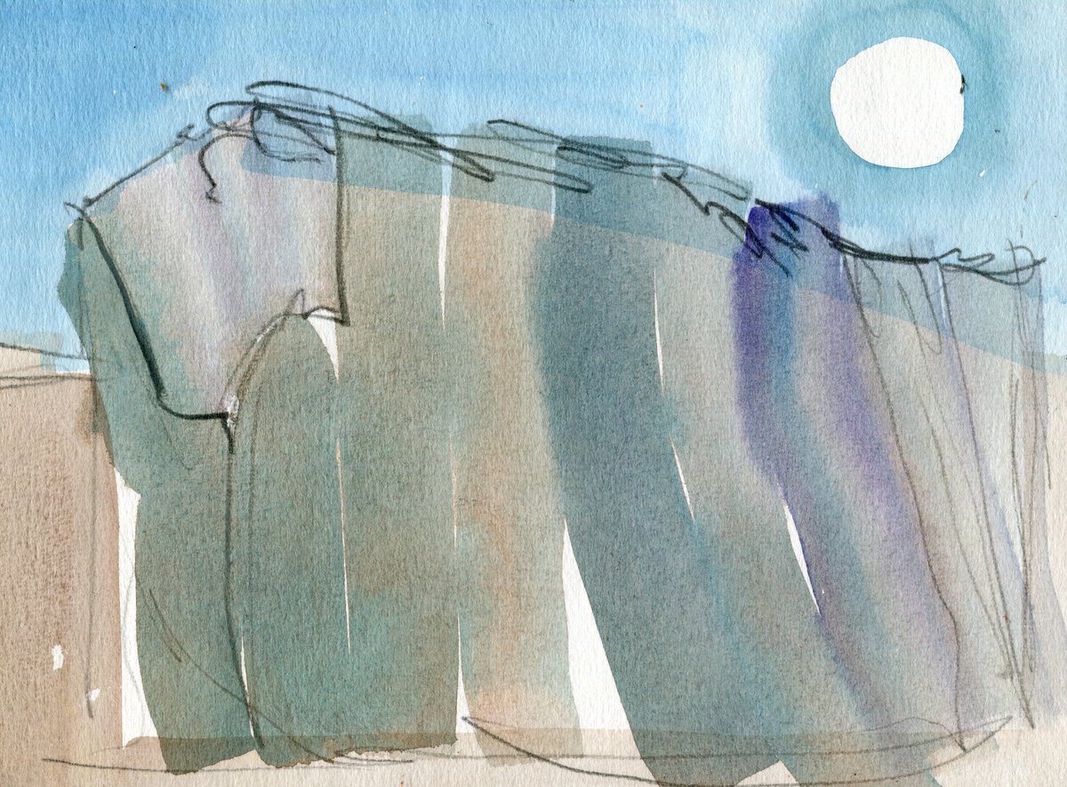 Cliffs and Moon by Elizabeth Anne Fox