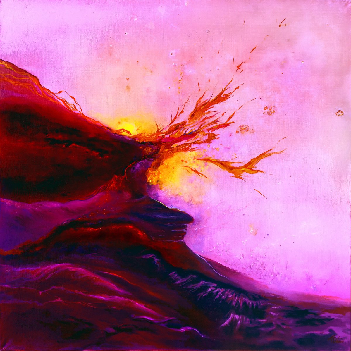 Organic Abstract Oil Painting By Theophile Delaine, 39 X 39", Correspondences Opus Viii, Original Artwork