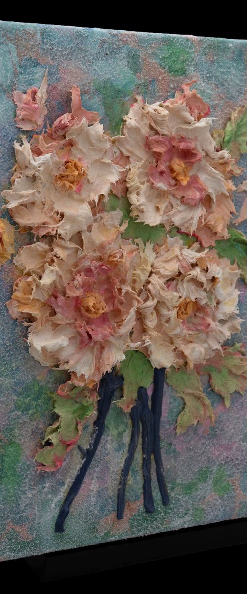 Pastel Bloom Textured Art by Lena Owens