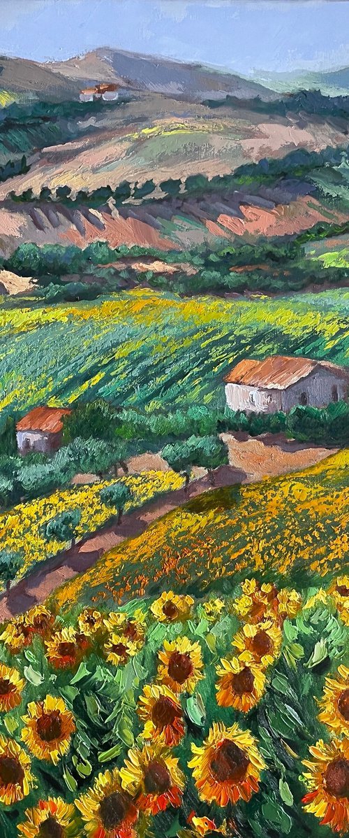 Sunflowers in Tuscany by Anna Reznikova