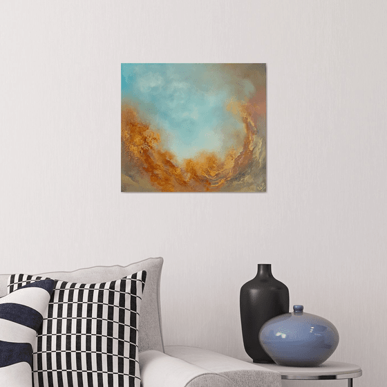 DELUGE (Abstract slimline cloudscape oil painting)