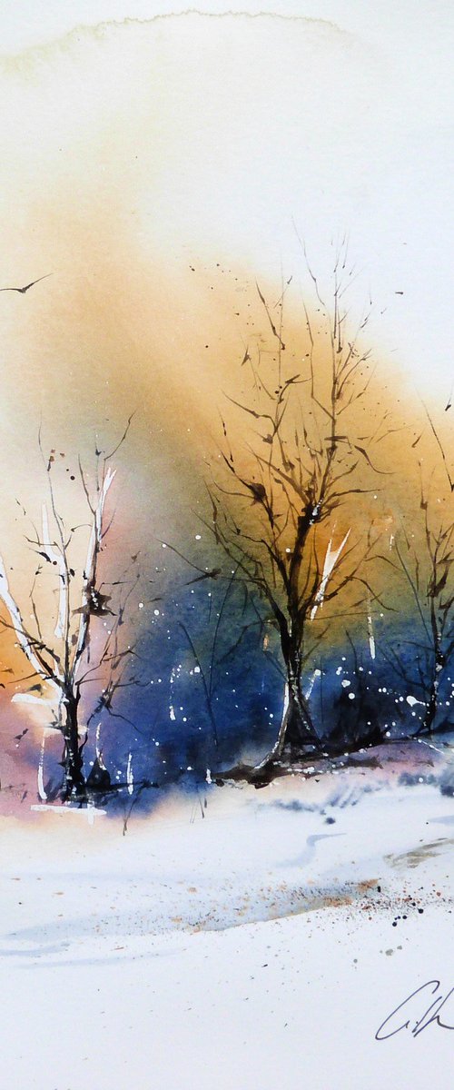 Treeline, Original Watercolour Painting. by Graham Kemp
