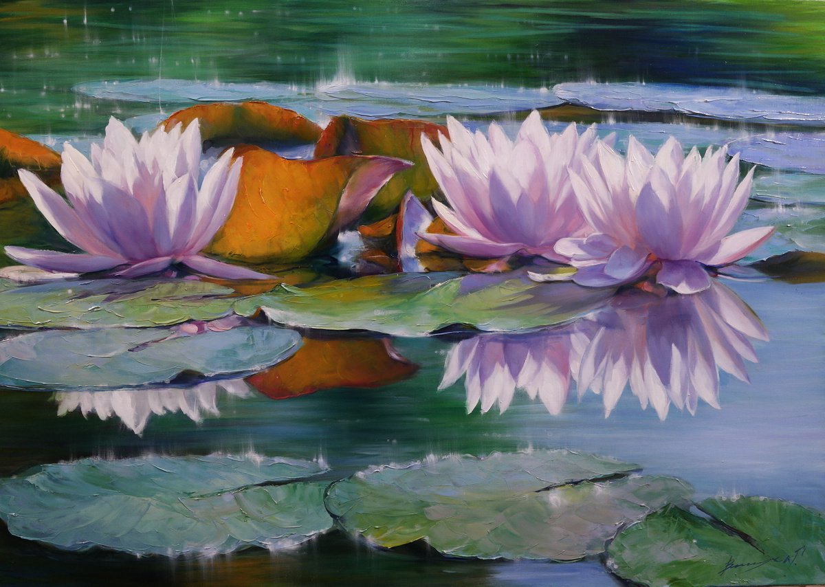 Water lilies by Gennady Vylusk