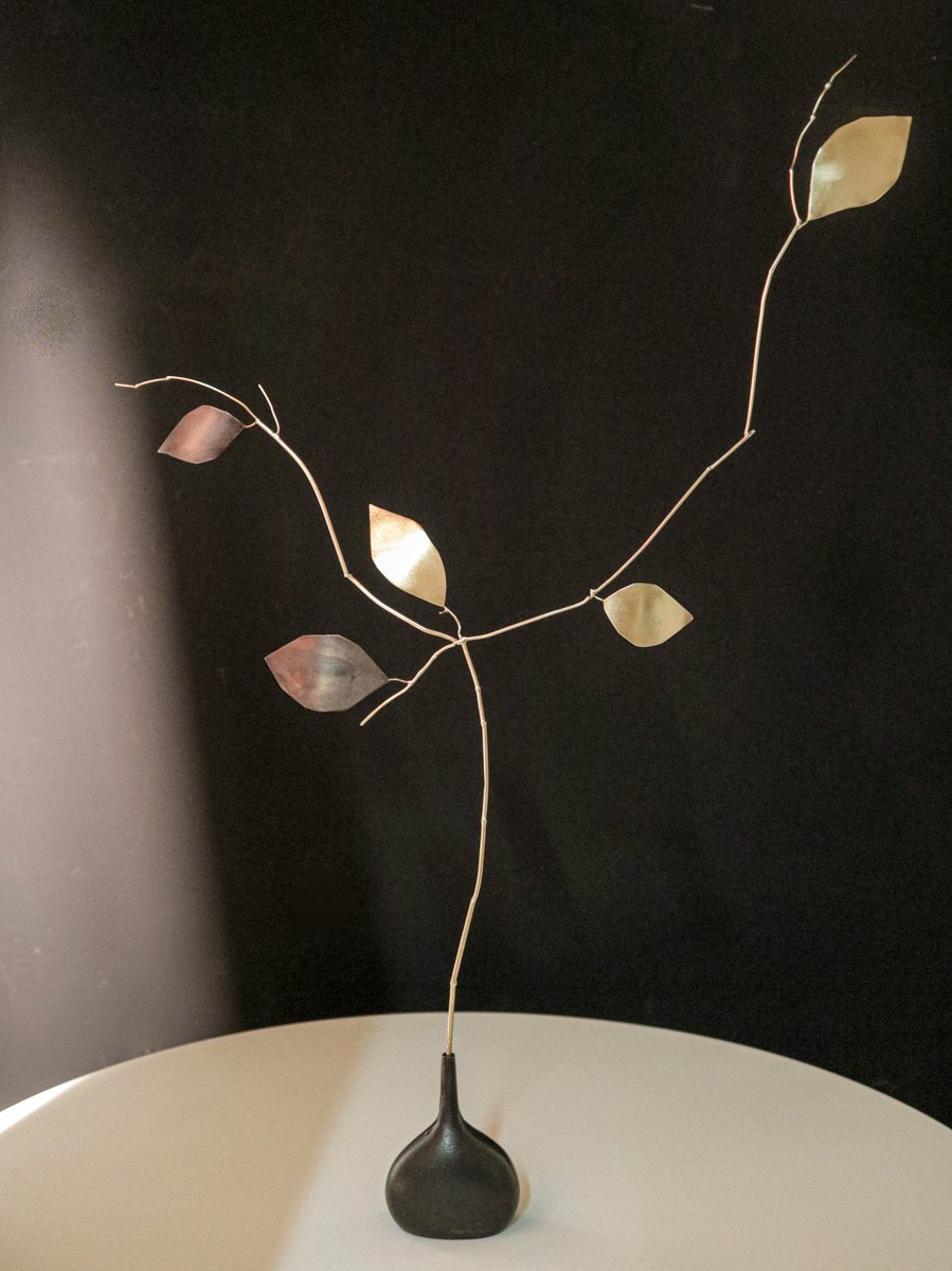 Impressionistic Botanical Bronze Sculpture By Anna Andreadi, 16 X 22, Nesting Butterfly, Original Artwork