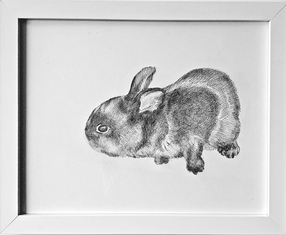 BLACK BUNNY - original artwork, the lucky sign