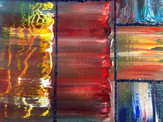 "Compartmentalized" - Original Highly Textured PMS Abstract Oil Painting On Canvas - 28" x 22"