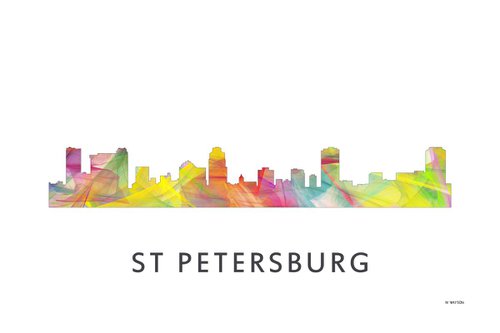 St Petersburg Florida Skyline WB1 by Marlene Watson