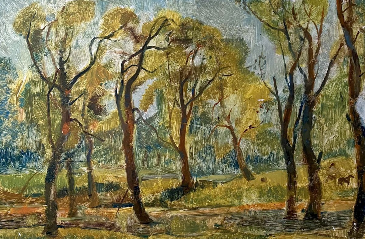 Impressionistic Landscape Oil Painting By Oleg And Alexander Litvinov, 10 X 15", Spring, Original Artwork