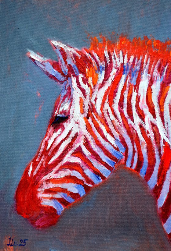 Zebra in red