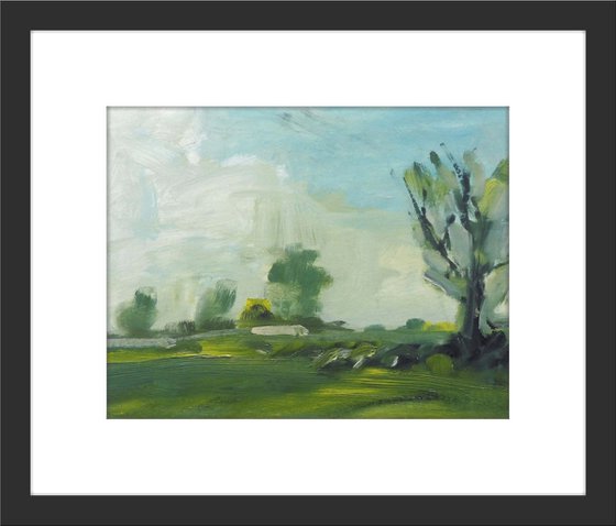 DUSK MOORS, HAY ON WYE. Original Landscape Impressionistic Oil Painting.