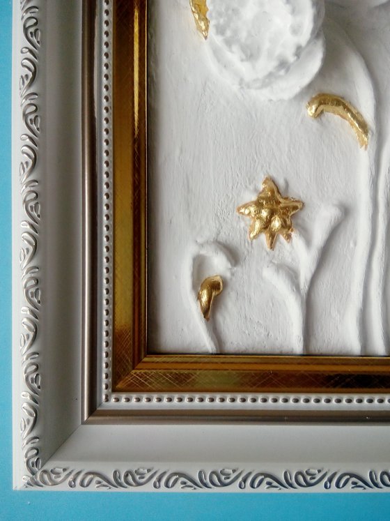 sculptural wall art "Three Flowers"