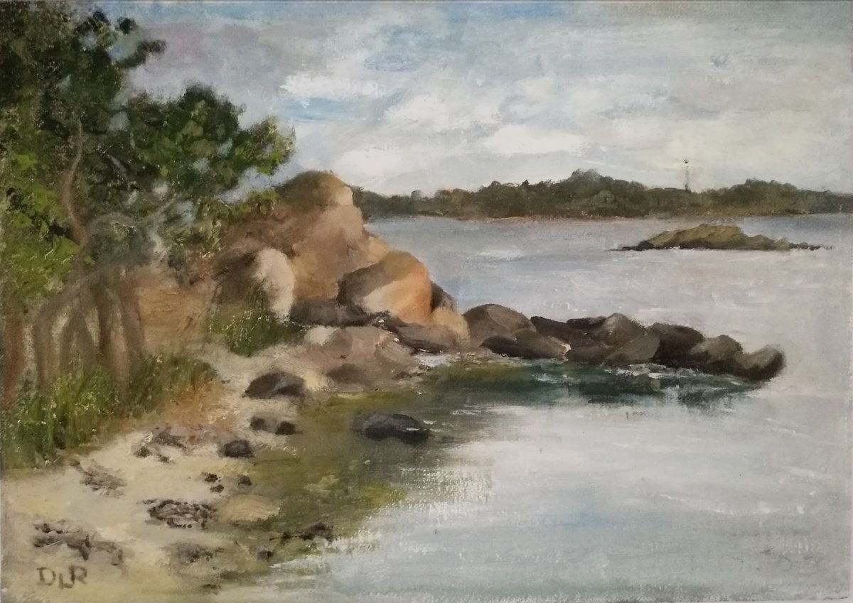 Impressionistic Landscape Oil Painting By Daniela Roughsedge, 12 X 8, Still Waters, Original Artwork