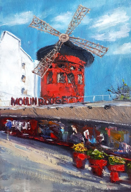 Moulin Rouge /  ORIGINAL OIL PAINTING by Salana Art Gallery