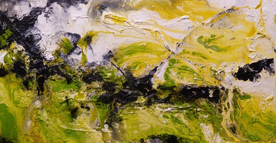 Lime By Design 190cm x 100cm Lime Textured Abstract Art