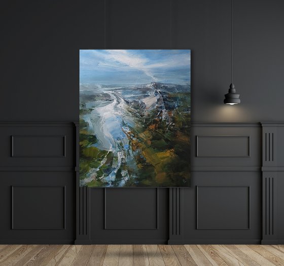 " Agartha - Northern glacier ".... SPECIAL PRICE !!!  W 80 x H 100 cm