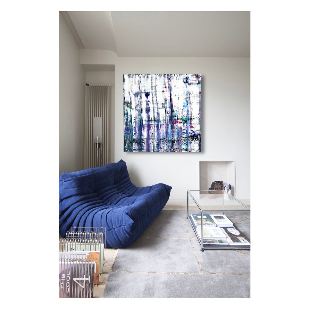 Abstract Acrylic Painting By Maria Esmar, 39 X 39", Celestial Sky, Original Artwork