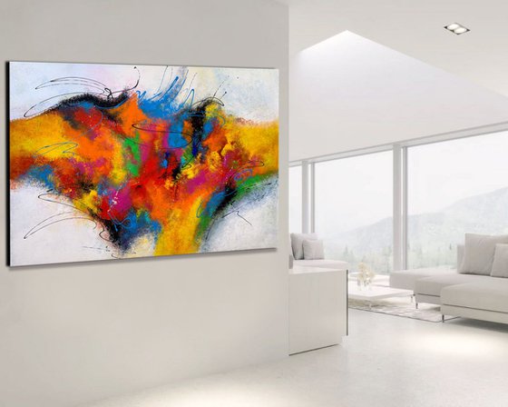 Love Is a Game - XL LARGE, MODERN, ABSTRACT ART – EXPRESSIONS OF ENERGY AND LIGHT. READY TO HANG!