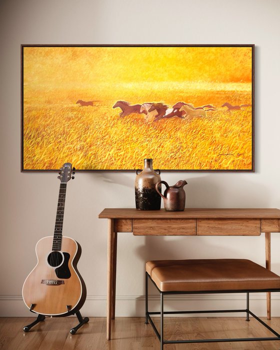 Horses chasing the sun