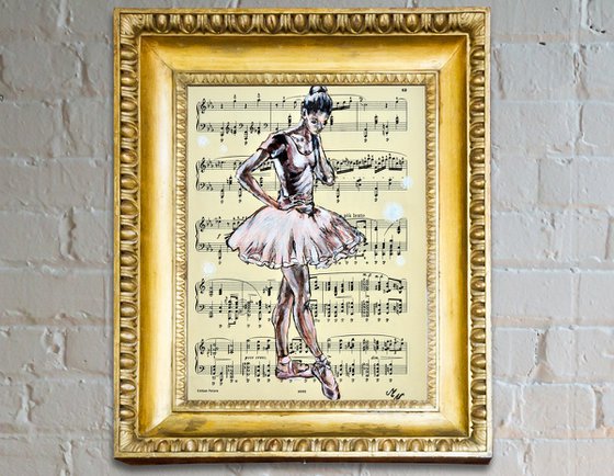 Ballerina XXV - Vintage Music Page, GIFT idea