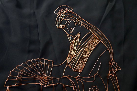 Japanese Geisha Wire Sculpture