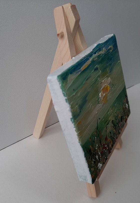 Morning Sun - mini oil on canvas