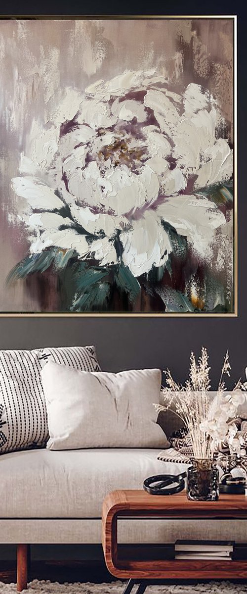 Large white peony by Marina Skromova