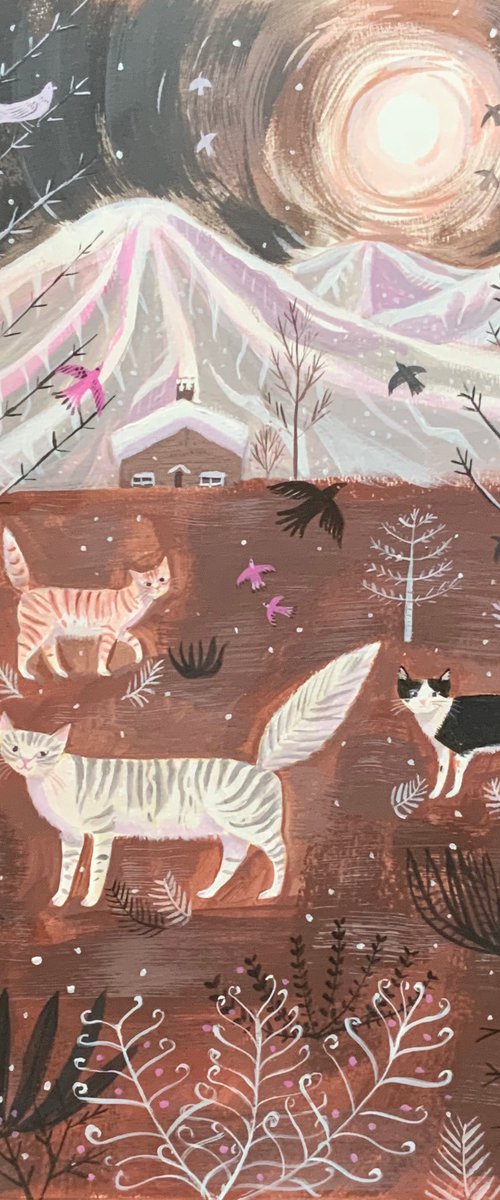 Cats in winter by Mary Stubberfield