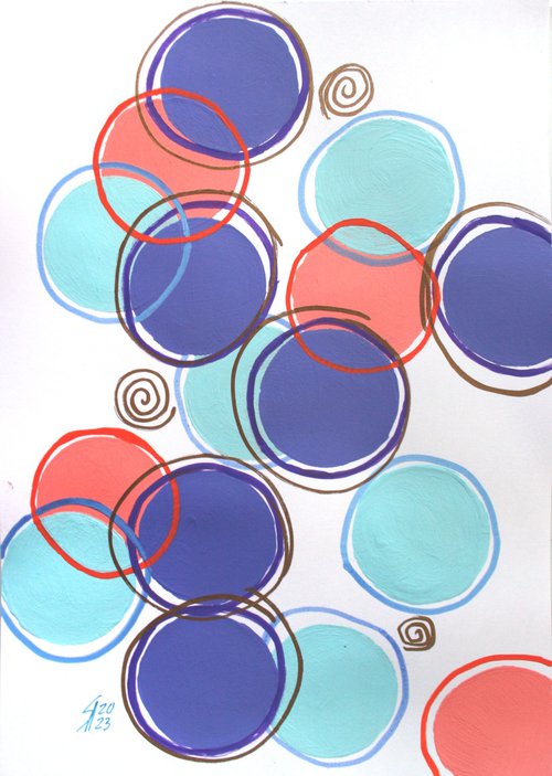 Circles I /  ORIGINAL ACRYLIC PAINTING by Salana Art Gallery