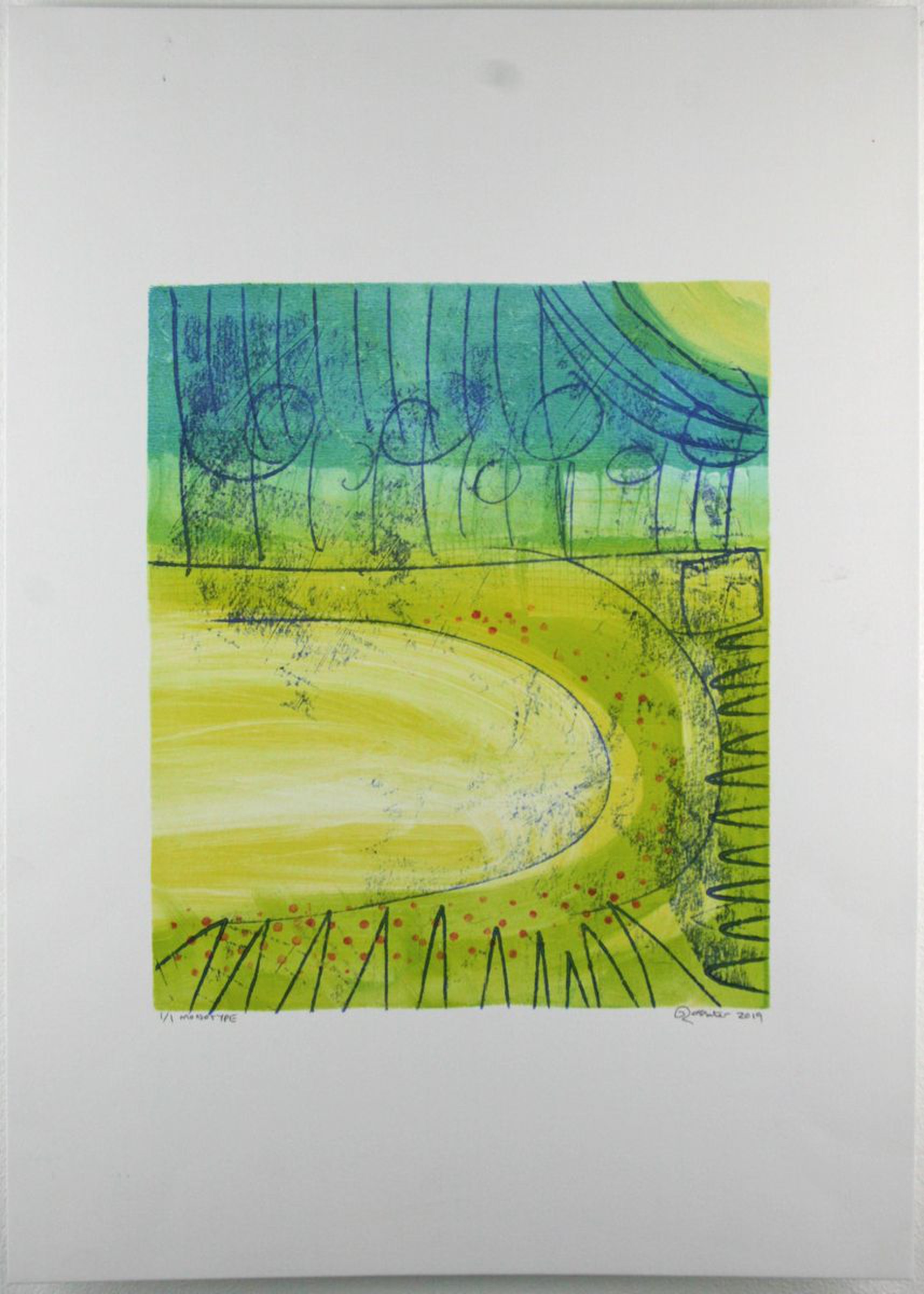 Beach Unframed A3 Original Signed Monotype O Artfinder