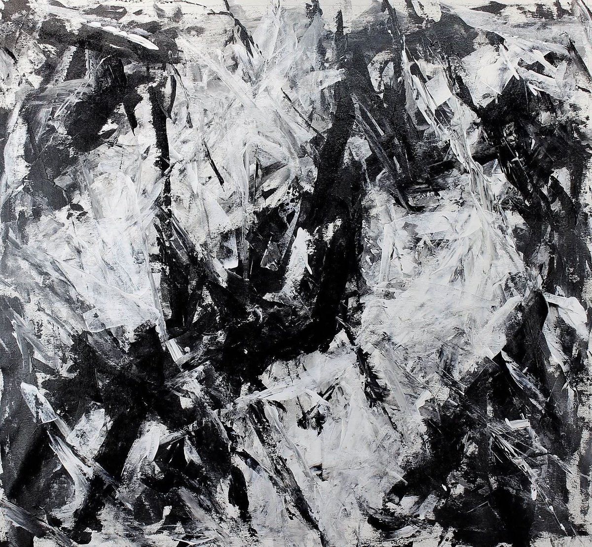 Geometric Abstract Acrylic Painting By Alessandro Butera, 41 X 39, Abstract 2, Original Artwork