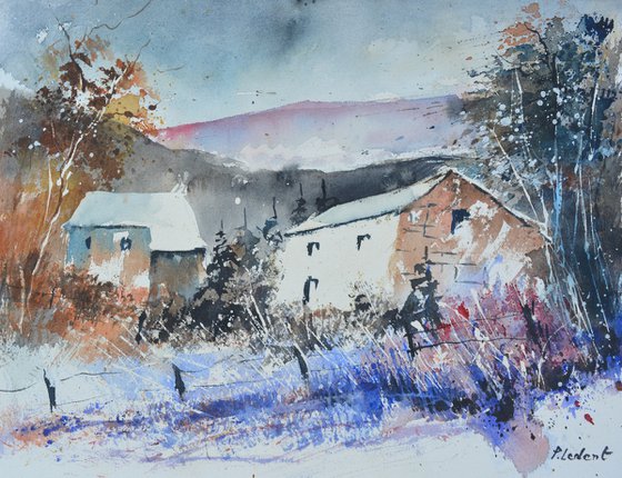 Remote houses-watercolor